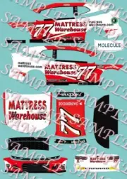 2024 Carson Hocevar #77 Mattress Warehouse 1/64 Peel& Stick Decals