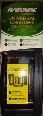 Rayovac Universal Charger 4AA / AAA / C / D / 1- 9V | NiMH or NiCD Batteries