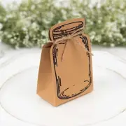 25 Natural Mini Mason Jar Shaped Paper Gift Boxes Jute Rope Ties Party Events