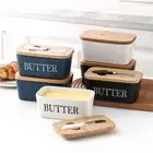 Airtight Cover Butter Dish Cans with Lid Porcelain Butter Holder Storage