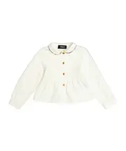 Versace Kids Long Sleeved Collar Ruffled Shirt 5Y,4Y,18M,3Y white