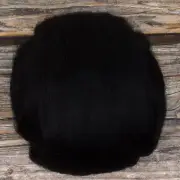 Corriedale Top (Dyed Raven) 100g Wool Roving Spinning Fibre Felting Black Fiber