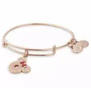 DISNEY Minnie Mouse Donut Bangle Bracelet by ALEX and ANI Rose Gold Tone NIB