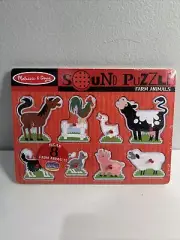 Melissa and Doug Farm Animals Sound Puzzle, 8 Animals with Sound - New, Sealed