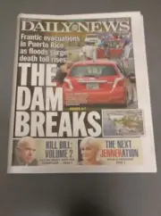 NEW YORK DAILY NEWS Newspaper 9/23/17 The Dam Breaks Puerto Rico Jenner Pregnant