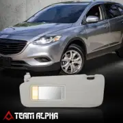 Fits 2010-2015 Mazda CX9 Left Driver Side Grey Car Sun Visor Sunshade w/Mirror (for: Mazda)