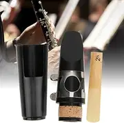Clarinet Mouthpiece Set, Clarinet Saxophone Mouthpiece with Reed Wind Instrument Accessories for Clarinet Players, Music Lovers, Black