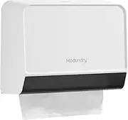 ModunDry Paper Towel Dispensers Wall Mount,Multifold Tri-Fold Paper Towel Holder with Key Lock,No Drilling or Screws Install,Commercial Hand Towel Dispenser for Bathroom,Restroom,Office,Home,White