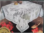 Scranton Lace Tablecloth Cover O Holy Night White Christmas 60X 60 Square
