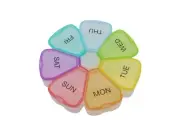 7 Day Weekly Pill Round Organizer, Large Pill Case Pill Box 1 Time A Day for ...