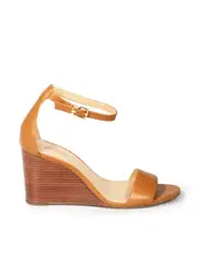 Michael Michael Kors Brown Leather Wedge Sandals
