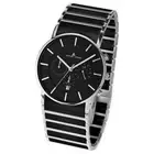 RARE MEN'S Jacques Lemans YORK 1-1815A BLACK Ceramic CHRONOGRAPH New