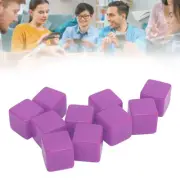 (Purple)30pcs Plastic Blank Dice Glossy Write On Six Sided Dice Set Plastic DP
