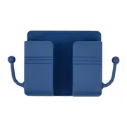 Blue Wall Mounted Organizer Storage Box Remote Control Mobile Phone Plug Holder