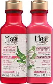 Maui Moisture Lightweight Hydration + Hibiscus Water Shampoo + Conditioner, Nourishing Aloe Vera Softens & Quenches Hair, Vegan & Silicone-Free, 13 Fl Oz, 2 Pack