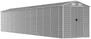 Outdoor Storage Shed, Large Garden Shed with Metal Frame, Air Vents and Doors, Outdoor Storage Clearance, Utility Tool House, Metal Tool Sheds for Backyard, Light Grey 191x980x198 cm