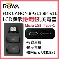 在飛比找森森購物網優惠-ROWA 樂華 FOR CANON BP-511 BP511