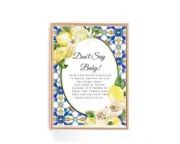 Blue Tile Lemon Baby Shower Game Don't Say Baby Italian Amalfi Coast Baby Shower