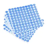 Number Stickers, 1-100 Round Number Labels Sticker White on Blue, 20 Sheets