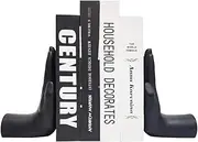 Bookends, Universal Economy Decorative Bookends, Heavy Book Ends Supports for Books, 6.7x4.1x3.5inch, Black,1Pair/2Piece, Hand Bookends
