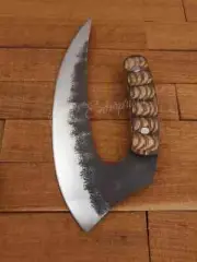 Handmade Carbon Steel Ulu Knife Full Tang For Pizza Cutting Chopping & Mincing