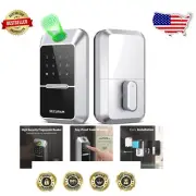 Silver Biometric Deadbolt Lock - Touchscreen Keyless Security with Codes