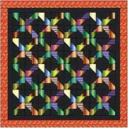 Precut Quilt Kit Chasing Windmills with Benartex Gradations Fabric and Print Tri