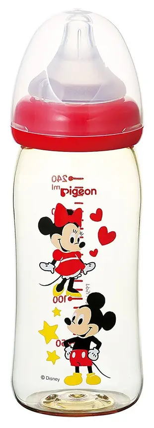 【現貨】日本 PIEGON 貝親 PPSU 母乳實感寬口米奇奶瓶 240ml 寬口徑 最新安全材質
