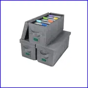 Pack of 3 Stylish Grey CD Storage Boxes with Unique Index Labels - Waterproof