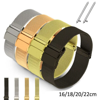 Sports Meshed Strap 16mm 18mm 22mm Stainless Steel 20mm Watch Band Mesh Bracelet