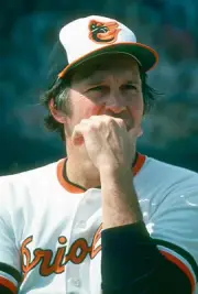 Brooks Robinson Baltimore Orioles looks on prior to the start of a- Old Photo