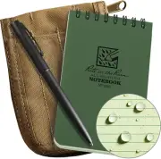 Weatherproof 3" X 5" Top Spiral Notebook Kit: Tan CORDURA Fabric Cover, 3" X 5"