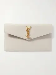 [SAINT LAURENT] SAINT LAURENT - Uptown Textured-leather Pouch - Off-white - One size One size Off-white