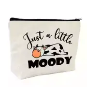 Just a Little Moody Cow Cute Make Up Purse Zipper Cosmetic Case