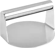 Stainless Steel Burger Press - Round Burger Smasher, Non-Stick Smooth Hamburger Press Flat Bottom Without Ridges, Bacon Press, Grill Press Perfect for Flat Top Griddle Grill Cooking