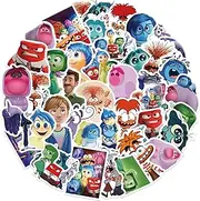50Pcs Inside Out Stickers for Kids, Cartoon Water Bottle Stickers Waterproof Vinyl Stickers for Kids Movie Stickers Packs Assorted Sticker Bulk for Girls, Boys, Teens (Inside Out)