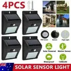 4 x 20 LED Solar Powered PIR Motion Sensor Light Garden Outdoor Security Lights