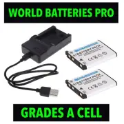 2 Battery+USB Charger For Olympus Li-40B Li-42B LI-40C LI-41C LI-41CAA LI-41CBA