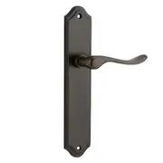 Iver Stirling Door Lever Handle on Shouldered Backplate Signature Brass