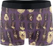 [FRODOTGV] Cute Sheepdog Dogs Purple Mens Boxer Briefs Shorts Workout Underwear for Men Compression Interiores Para Hombres