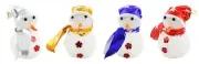 4-Piece Set of 5 inch Christmas Tree Ornament, Light-UP Assorted Snowmen