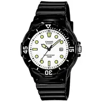 在飛比找PChome24h購物優惠-【CASIO 卡西歐】亮眼魅力潛水風運動腕錶/黑x白面(LR