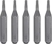sourcing map 5pcs T6H Torx Screwdriver Bit 5/32" Hex Shank 28mm/1.1" Length Magnetic Star 6 Point Head Hex Bits S2 Steel Screw Driver Bit for Impact Electric Screw Driver Power Tools