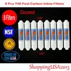 8 Pcs Omnipure T40 Post Coconut Carbon Filter 10X2" RO REVERSE OSMOSIS Water