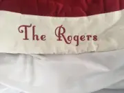 Pottery Barn CLASSIC VELVET TREE SKIRT Large Red Ivory Cuff "The Rogers" NWT
