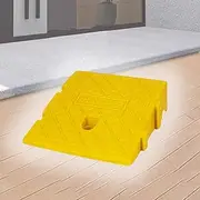 MAEEHDNKM Rubber Wheelchair Ramp Curb Ramps, 4" 5" Rise Small Threshold Ramp, Portable Interlocking Cars Driveway Ramps Shed Ramps for Doorway Garage(Yellow,25x27x11 cm)