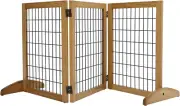 Nature Freestanding & Portable Wood/Metal Pet Gate Durable Sturdy Construction N