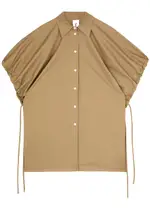 Foemina Parker Drawstring Cotton-poplin Shirt - Camel - L/XL L/XL