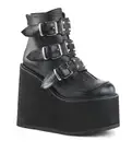 DEMONIA SWI105/BVL Wedge Platform Punk Gothic Buckle Straps Women's Ankle Boots