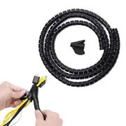 Spiral Cable Management Sleeve Flexible Cable Bundler Manager with Cord Organizer Clip for Home and Office